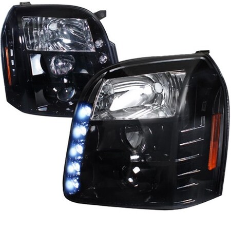 Overtime Halo Projector Headlight Gloss Black Housing Smoke for 07 to 10 GMC Denali OV3185836